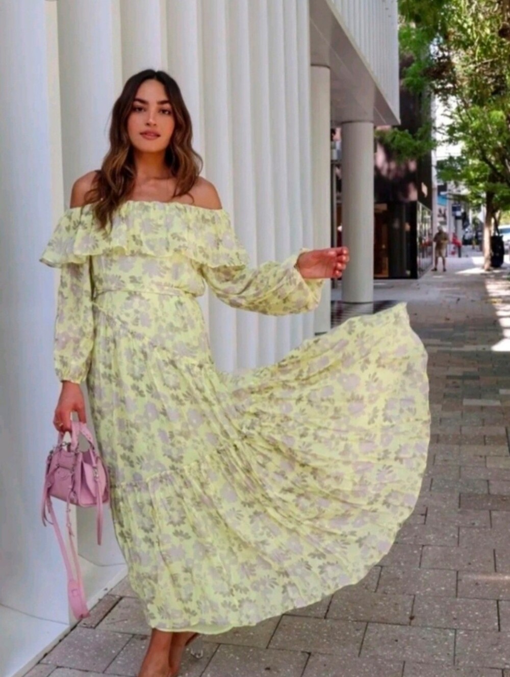 ASTR The Label Floral Maxi Dress in Pale Yellow